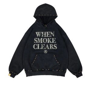 WHEN SMOKE CLEARS Studded Logo Hoodie NWT Size XL